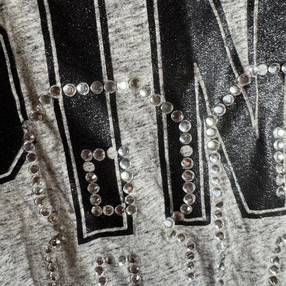 Women's PINK XS Oversized Bling Tee Shirt Missing Gems - Picture 8 of 8